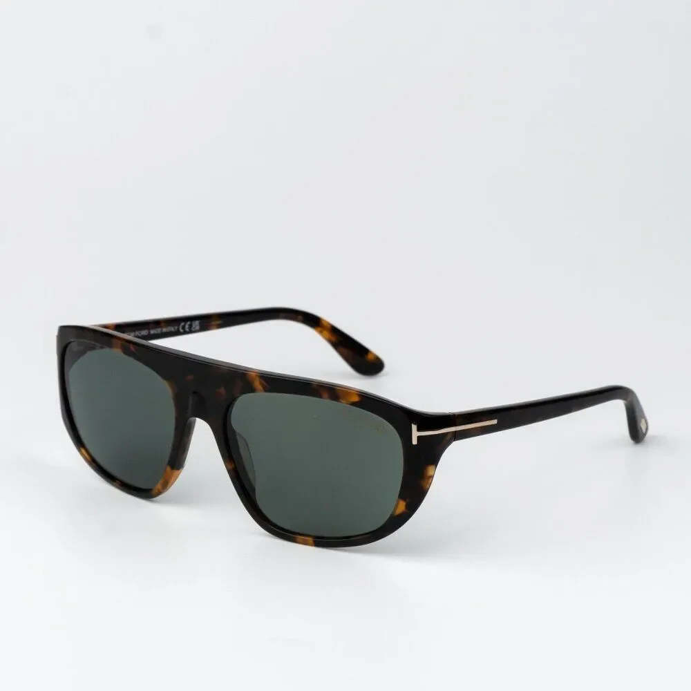 Tom Ford EDWARD-02 Men Sunglasses Havana Green Photochromic Aviator FT1002/S 52N
